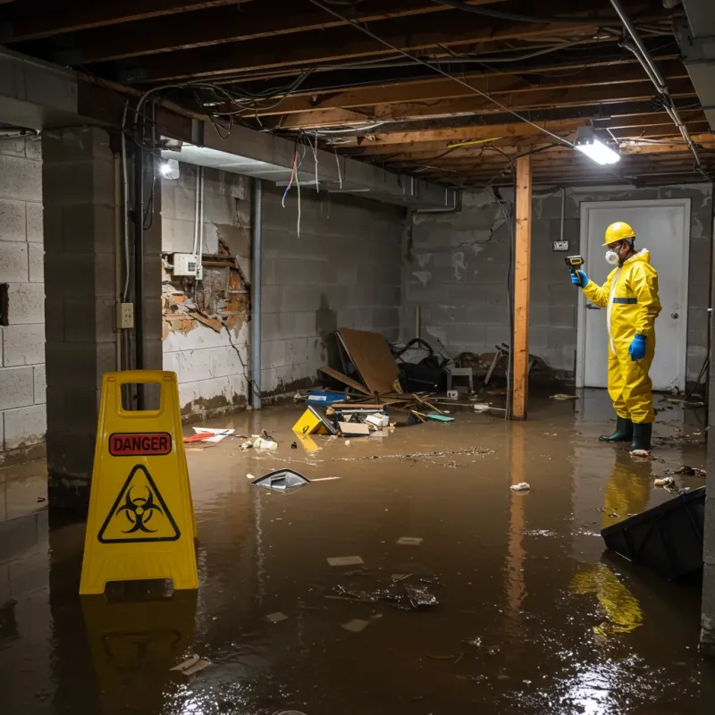 Flooded Basement Electrical Hazard in Temple, NH Property