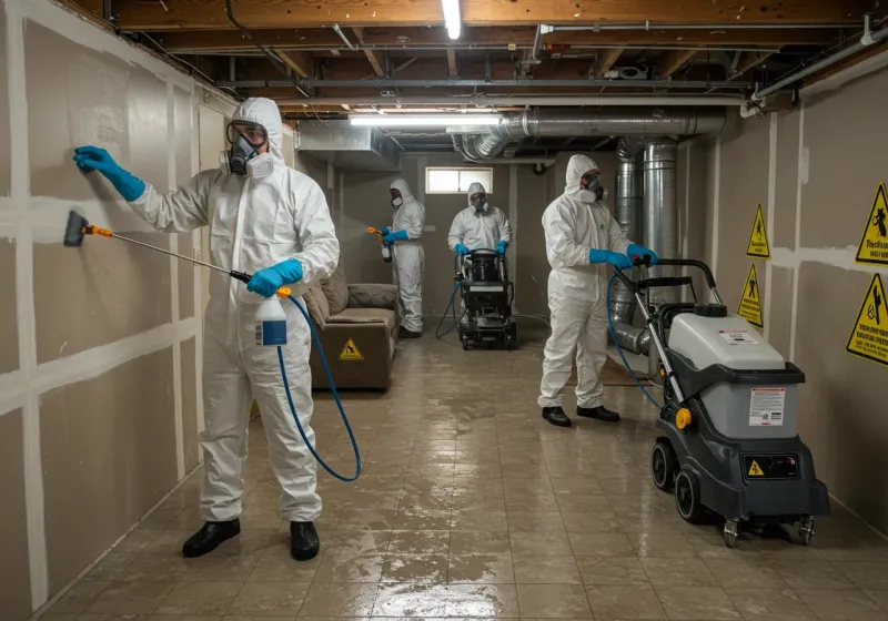 Basement Moisture Removal and Structural Drying process in Temple, NH